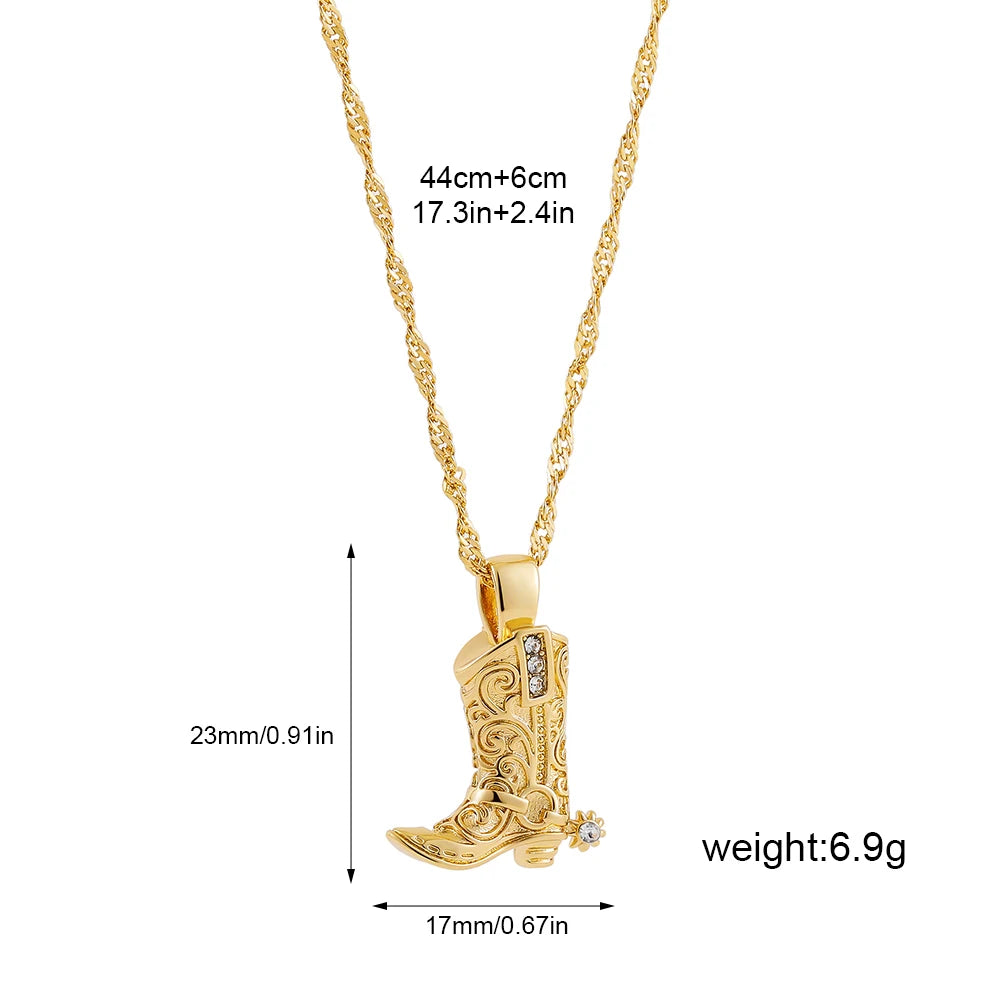 Western Boots Necklace