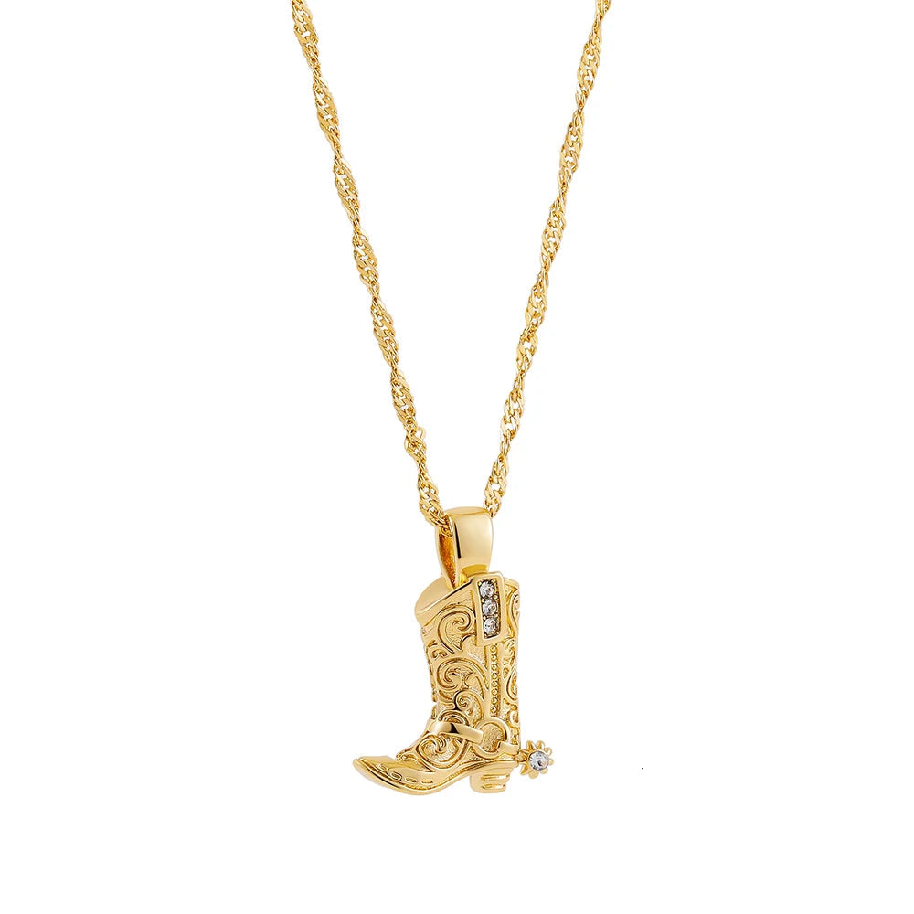 Western Boots Necklace